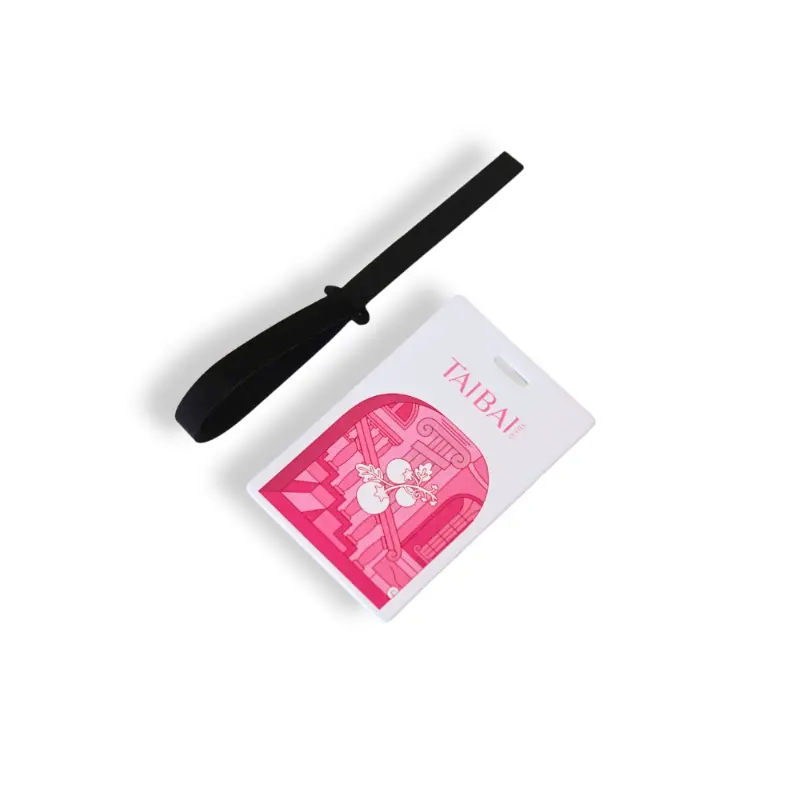 Pink custom printed paper air freshener with strap