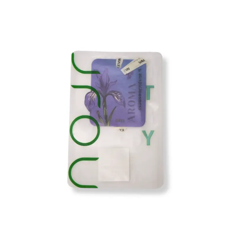 Wardrobe paper freshener in branded packaging, citrus fragrance option